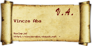 Vincze Aba névjegykártya